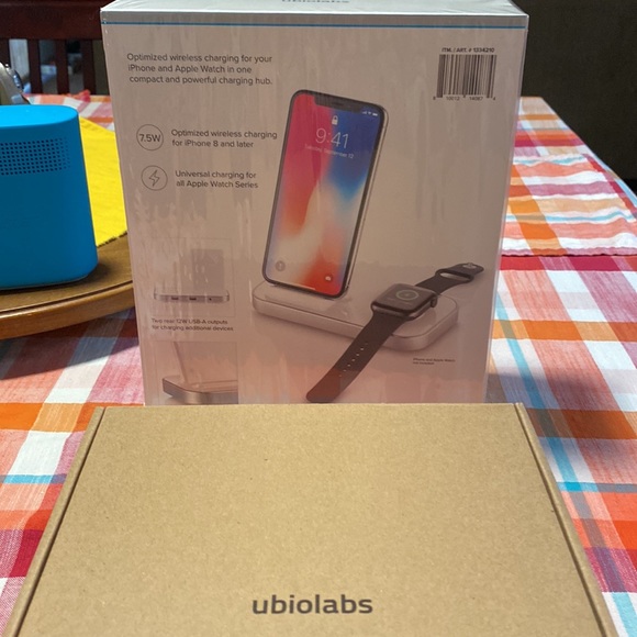 Ubiolabs Wireless Charging Stand for iPhone & Apple Watch, w/2 12WUSB-A Outputs - Picture 2 of 7